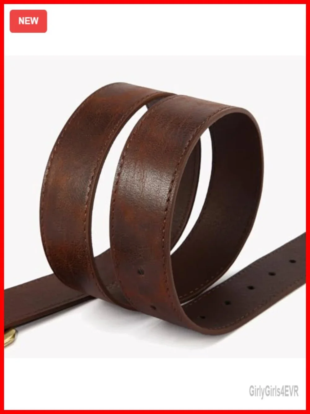 Wide Chunky Faux Leather Belt Vintage Buckle for Women